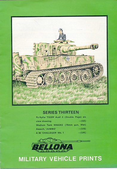 Bellona Military Vehicle Prints Series 13. Tiger; M4A3E2; Jumbo; A30 Challenger.