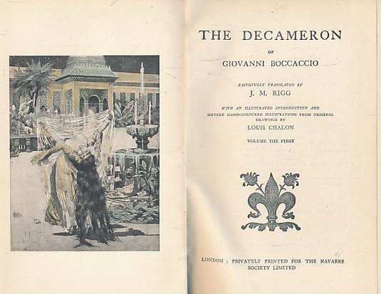 The Decameron. Illustrated Navarre edition. Volume I.