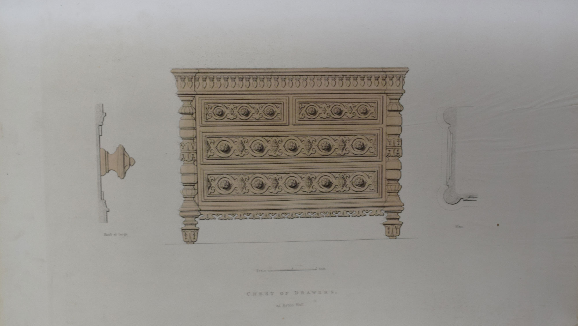 Furniture with Candelabra and Interior Decoration Designed by R. Bridgens