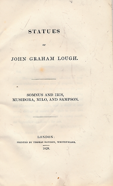 Statues of John Graham Lough [Mr. Lough's Statues]