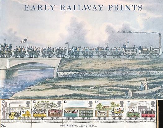 Early Railway Prints. With set of Liverpool and Manchester Railway stamps.