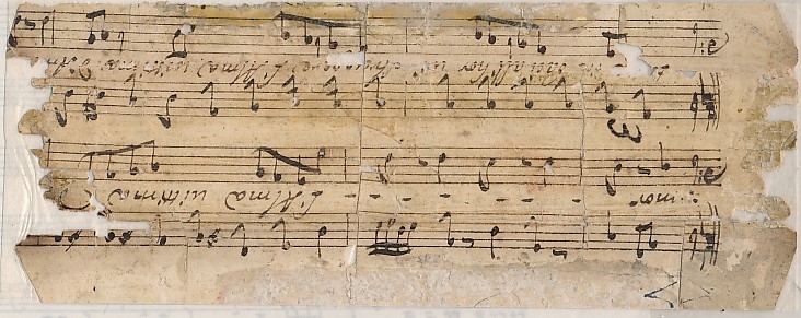 Tenor Cantata. Fragment of Music. 1738.