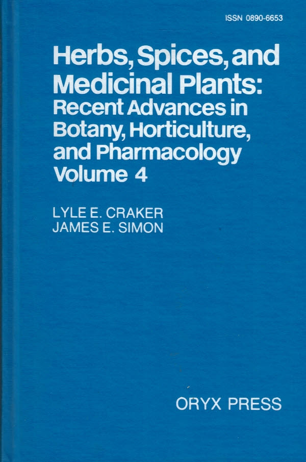 Herbs Spices and Medicinal Plants: Recent Advances in Botany, Horticulture and Pharmacology Volume 4.