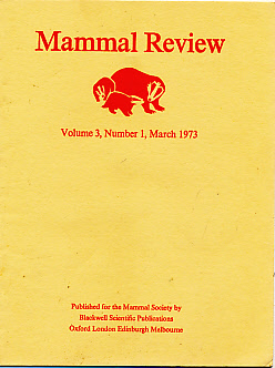 Mammal Review. Volume 3, Number 1. March 1973.