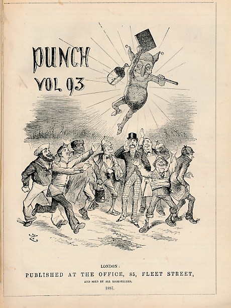 Punch, Or the London Charivari. July - December 1887. Volume 93. Brown half-leather cover.