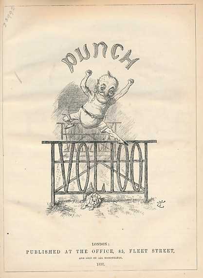 Punch, Or the London Charivari. 1891. Volumes. 100 & 101. Brown cloth cover.