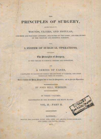 The Principles of Surgery, as they Relate to Wounds, Ulcers, and Fistulas; Aneurysms and Wounded Arteries; Fractures of the Limbs; and the Duties of the Military and Hospital Surgeon. ... Complete 3 volume set bound in 4.