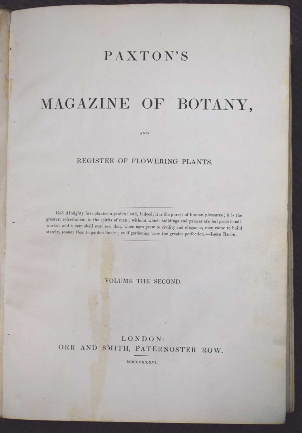 Paxton's Magazine of Botany, and Register of Flowering Plants. Volume II.