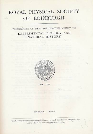 Proceedings of the Royal Physical Society of Edinburgh. Volumes XXVI-XXVII. 1957-1959