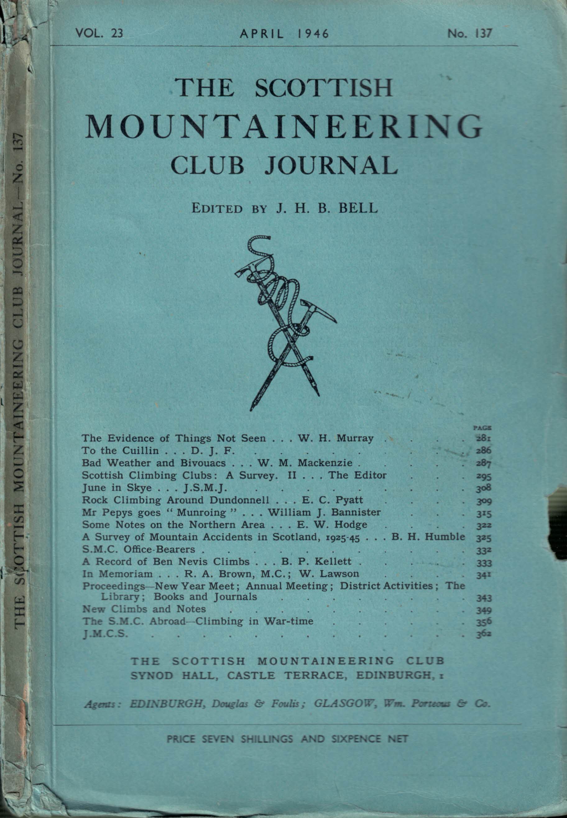 The Scottish Mountaineering Club Journal. No. 137. 1946.