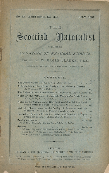 The Scottish Naturalist. Volume III (3), Third series. July 1891.