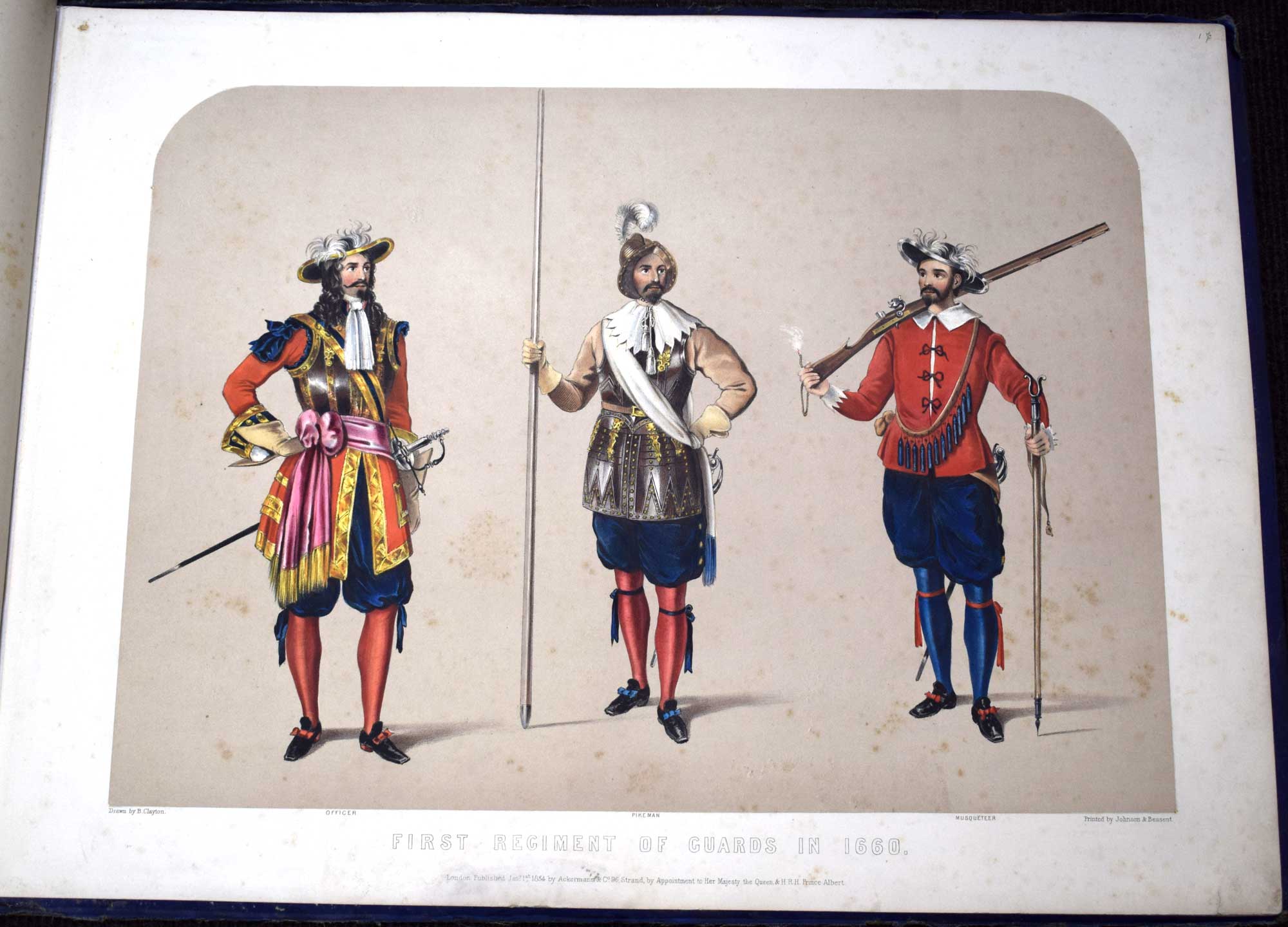 Costumes of the First or Grenadier Regiment of Guards from 1660.