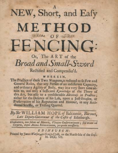 A New, Short, and Easy Method of Fencing: Or, The Art of the Broad and Small-Sword.