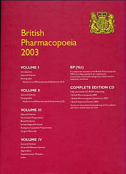 British Pharmacopoeia 2003. 6 volume set in slipcase with CD.