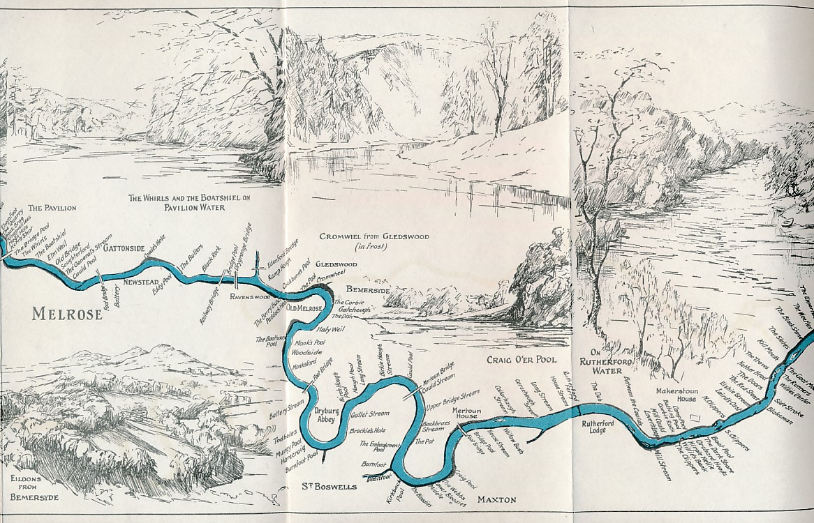 Fisherman's Map of Salmon Pools on the River Tweed