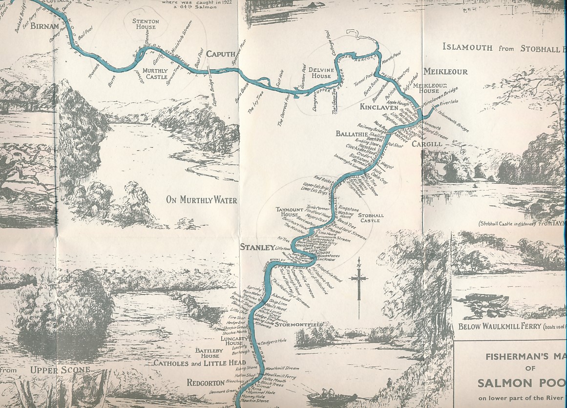 Fisherman's Map of Salmon Pools on the River Tay