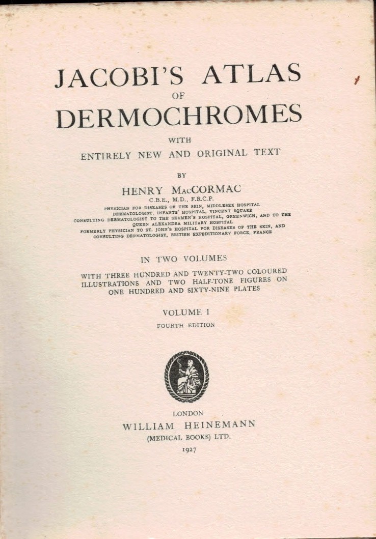 Jacobi's Atlas of Dermochromes. 2 volume set.