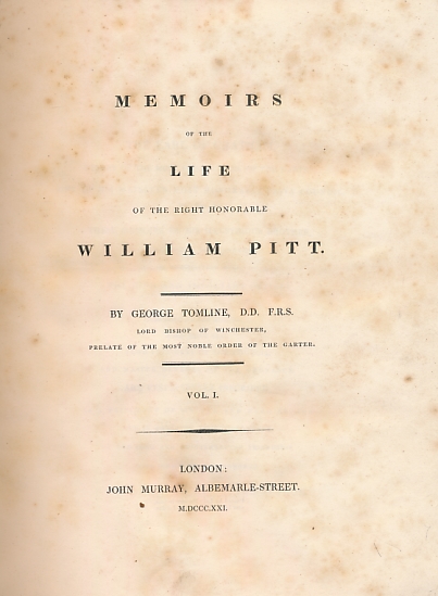 Memoirs of the Life of William Pitt. 2 volumr set.