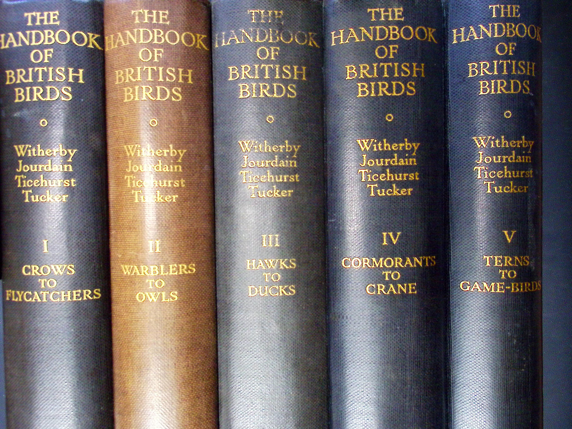 The Handbook of British Birds. 5 volume set. 1938.