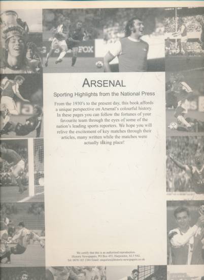 Arsenal. A History from 1930.