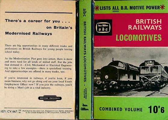British Railways Locomotives. Combined Edition. Summer 1961. ABC.