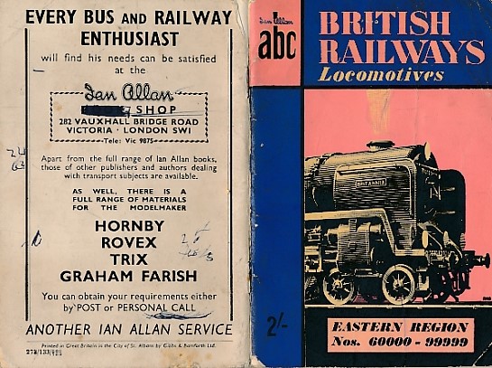British Railways Locomotives Part 4. Eastern & NE Regions. Nos. 60001 - 99999. Summer 1953 edition. ABC.