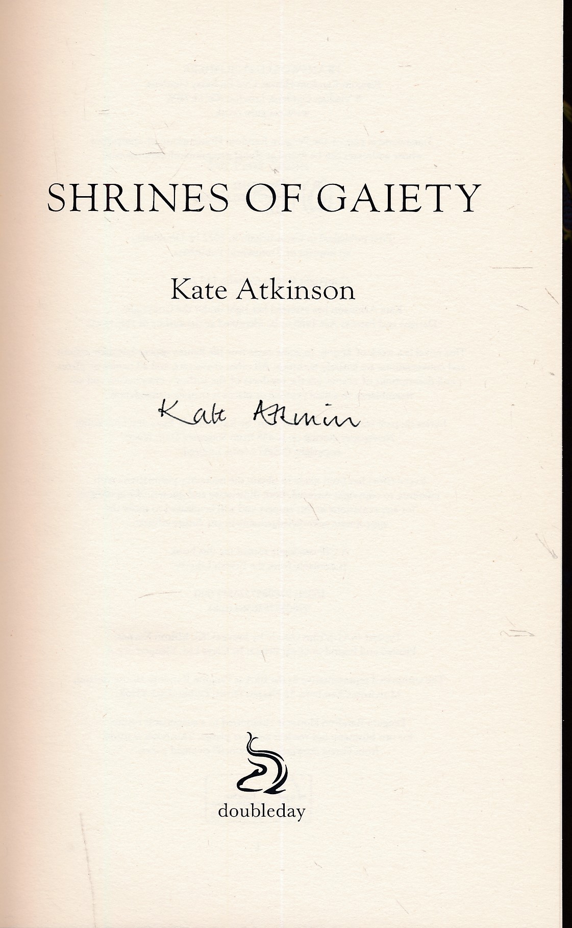 Shrines of Gaiety. Signed copy.