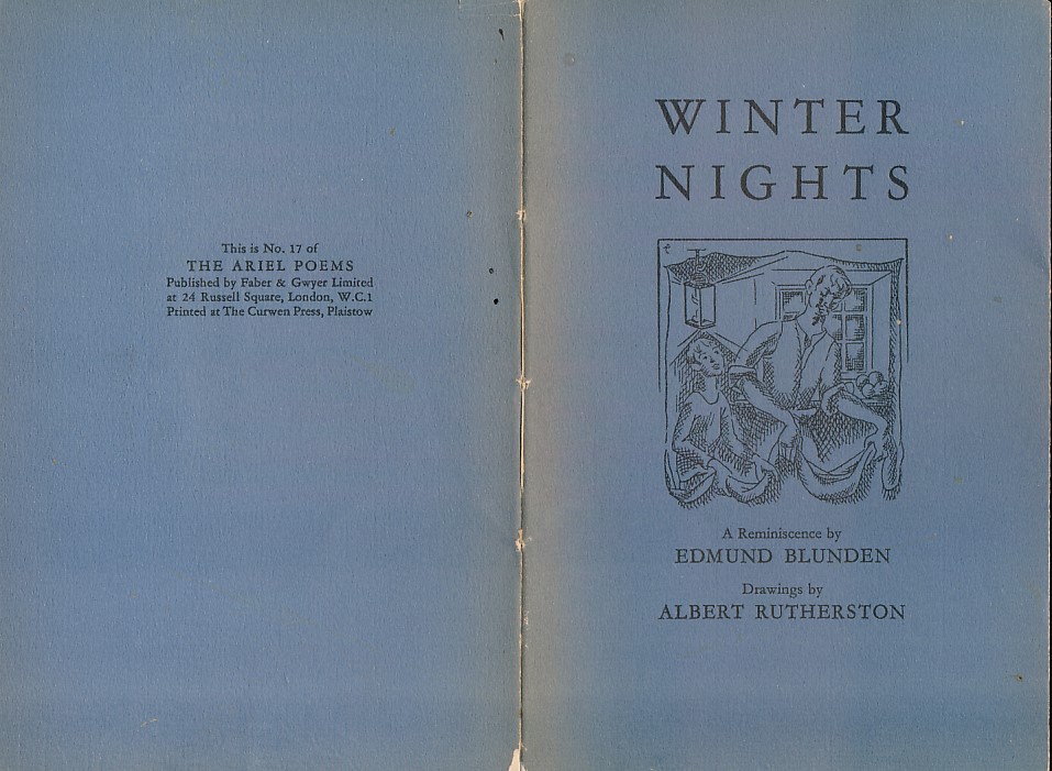 Winter Nights. The Ariel Poems No 17.