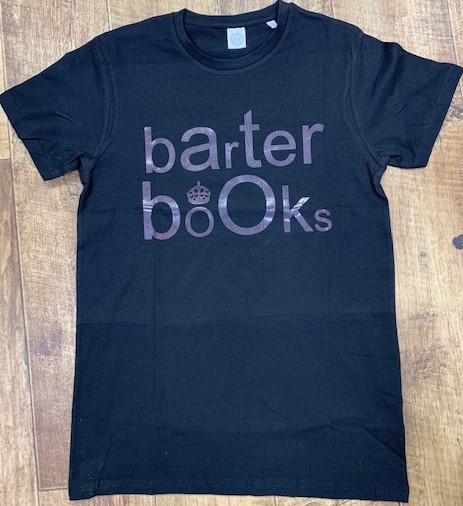 Barter Books 'Black on Black' T-Shirt Small (S)