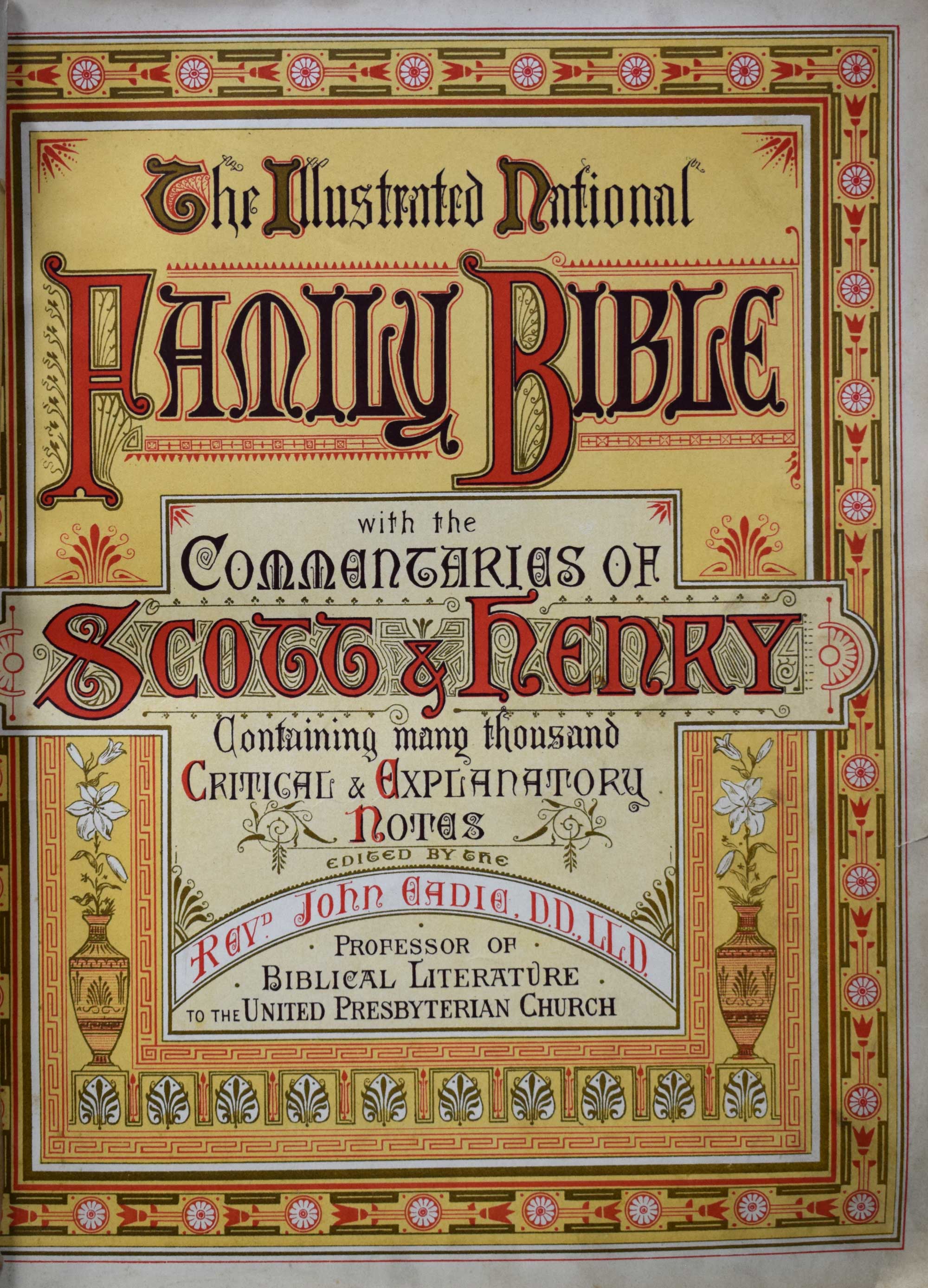 The National Comprehensive Family Bible with the Commentaries of Scott and Henry. Cassell edition.