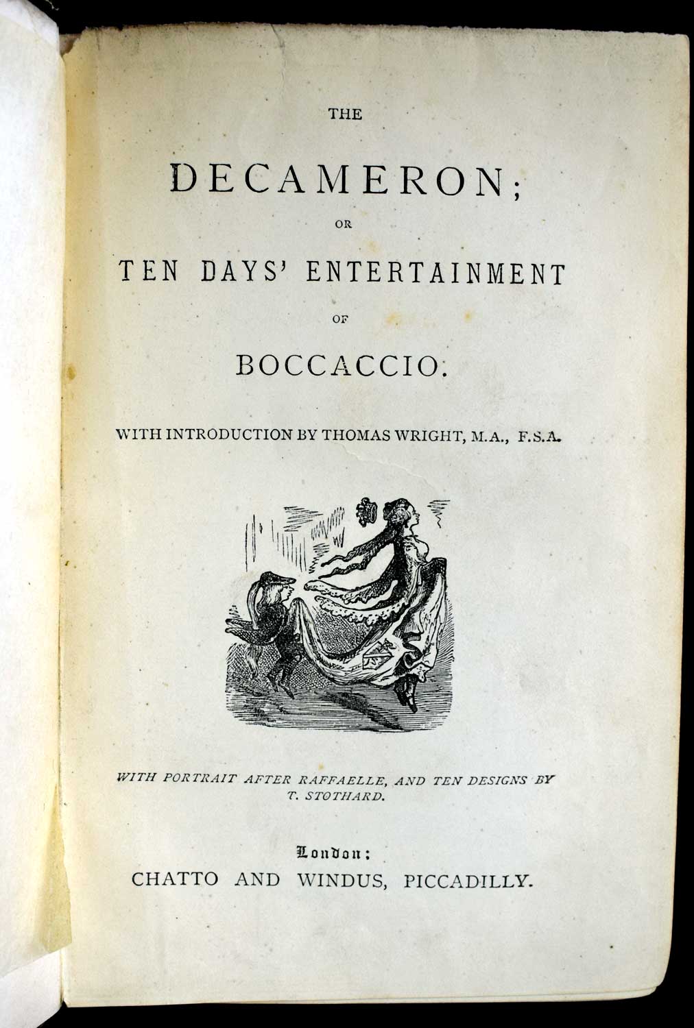 The Decameron; or Ten Days' Entertainment of Boccaccio. Chatto edition.