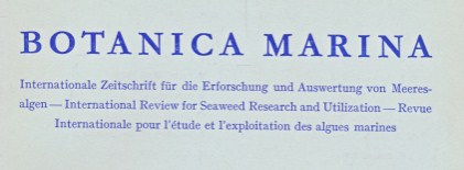 Botanica Marina. Internationale Zeitschrift für Erforschung und Auswertung von Meeresalgen [International Review for Seaweed Research and Utilization]. 1959 Volume I Fascicle 1/2