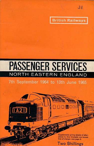 British Railways Passenger Services, September 1964 - June 1965. North Eastern Region.