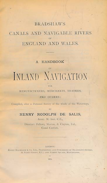Bradshaw's Canals and Navigable Rivers of England and Wales. A Handbook of Inland Navigation