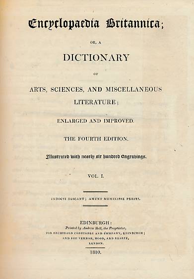 Encyclopaedia Britannica. Fourth Edition. 20 volume set. [Encyclopdia; Encyclopedia]