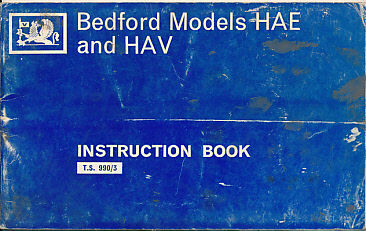 Bedford Models HAE and HAV. Operation & Maintenance Instructions.