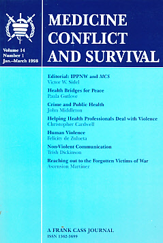 Medicine, Conflict and Survival. Volume 14. Number 1. January - March 1998.