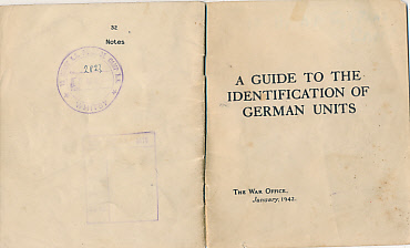 A Guide to the Identification of German Units. 1942.