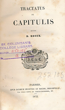 Tractatus de Capitulis [Institutiones Juris Canonici in Varios Tractatus Divisae]