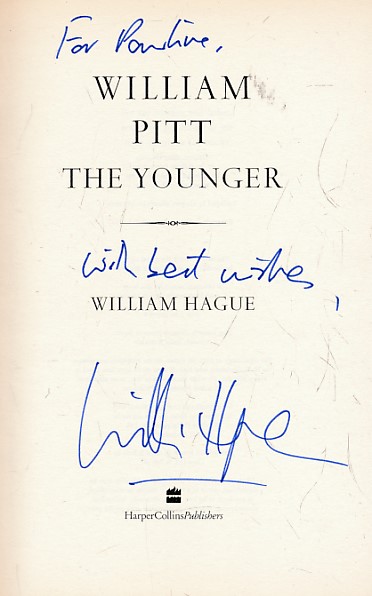 William Pitt the Younger. Signed copy.