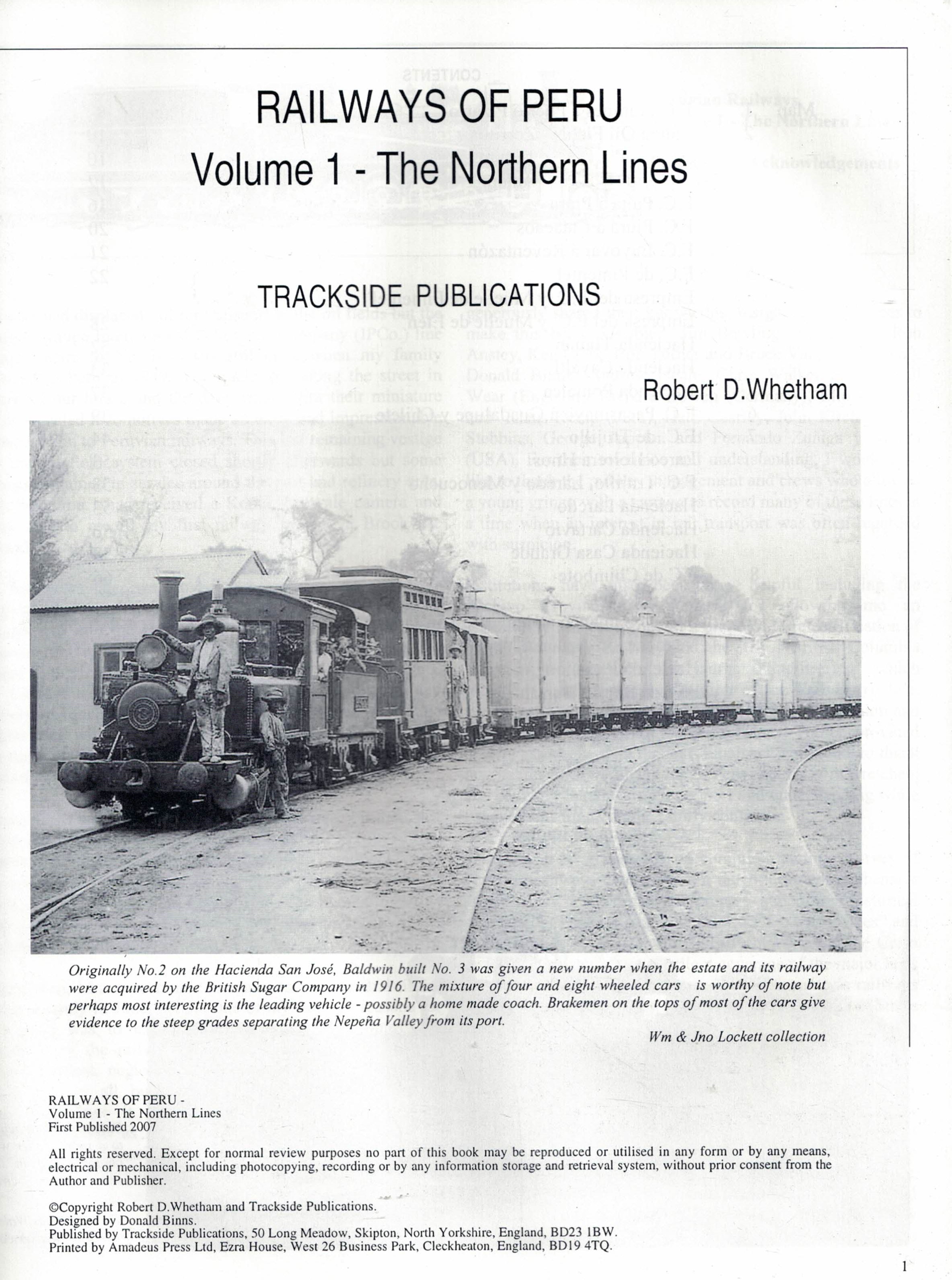 Railways of Peru. 2 volume set: The Northern Lines + The Central and Southern Lines.
