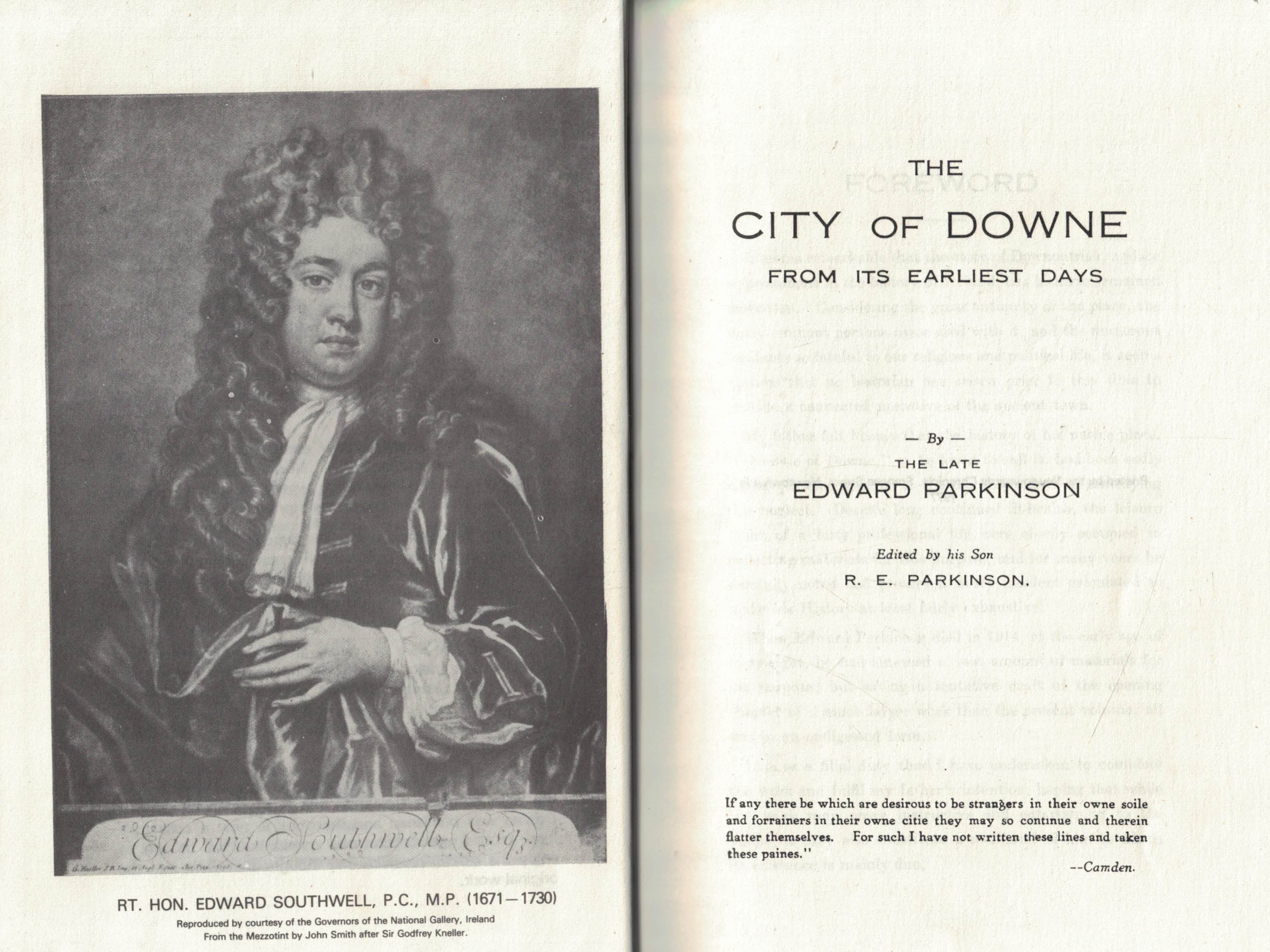 The City of Downe. From its Earliest Days.