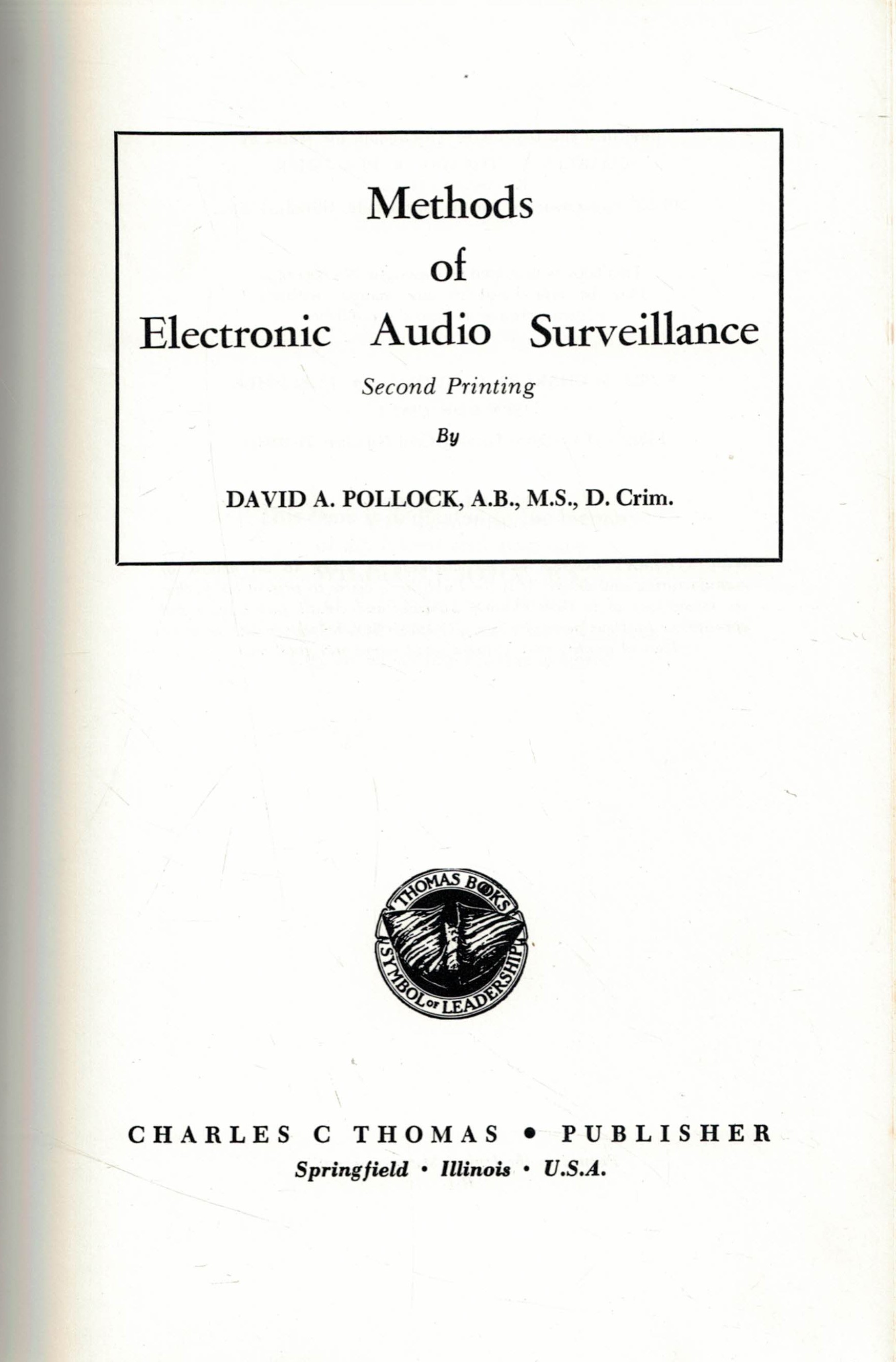 Methods of Electronic Audio Surveillance