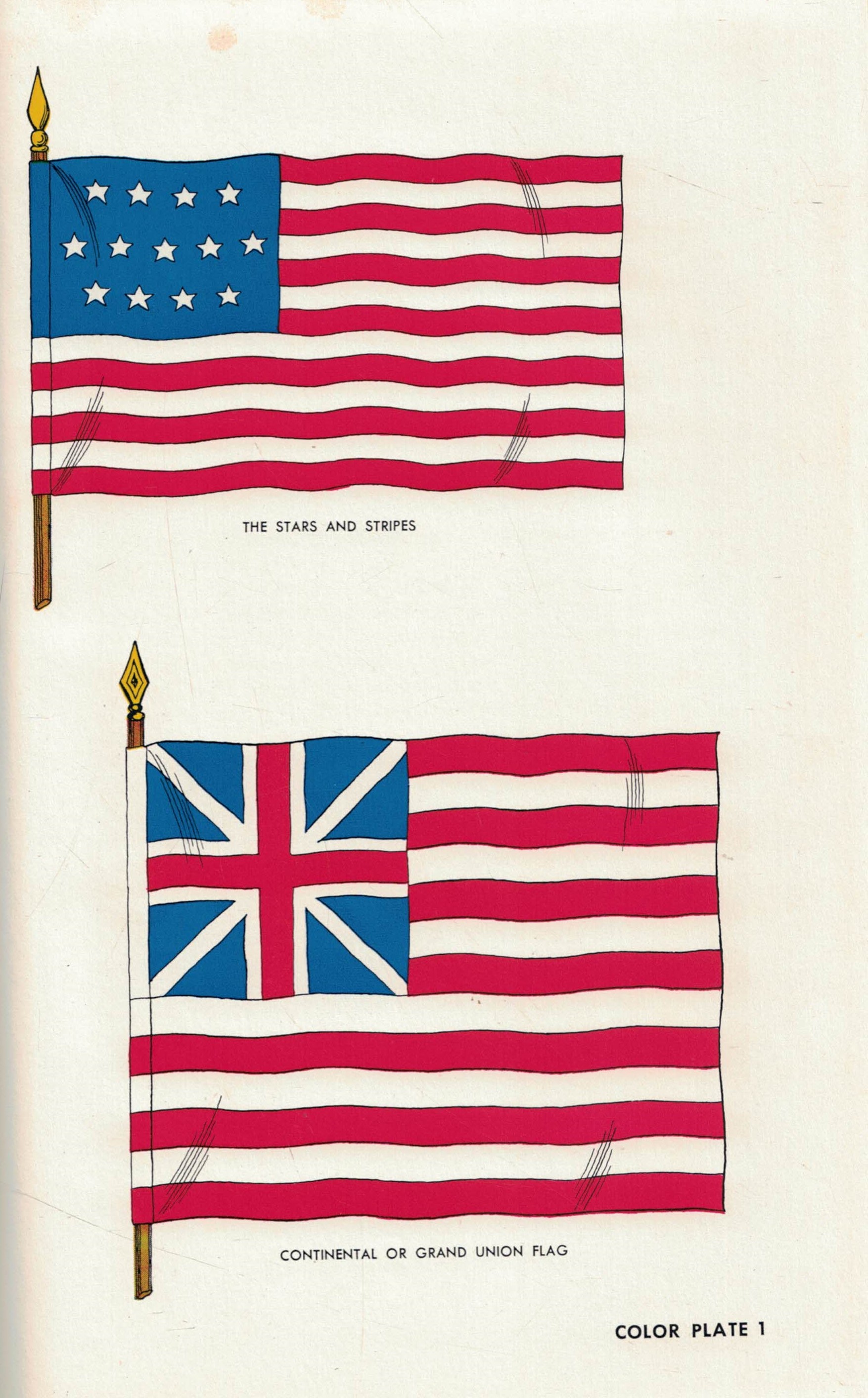 American and French Flags of the Revolution. 1775-1783.