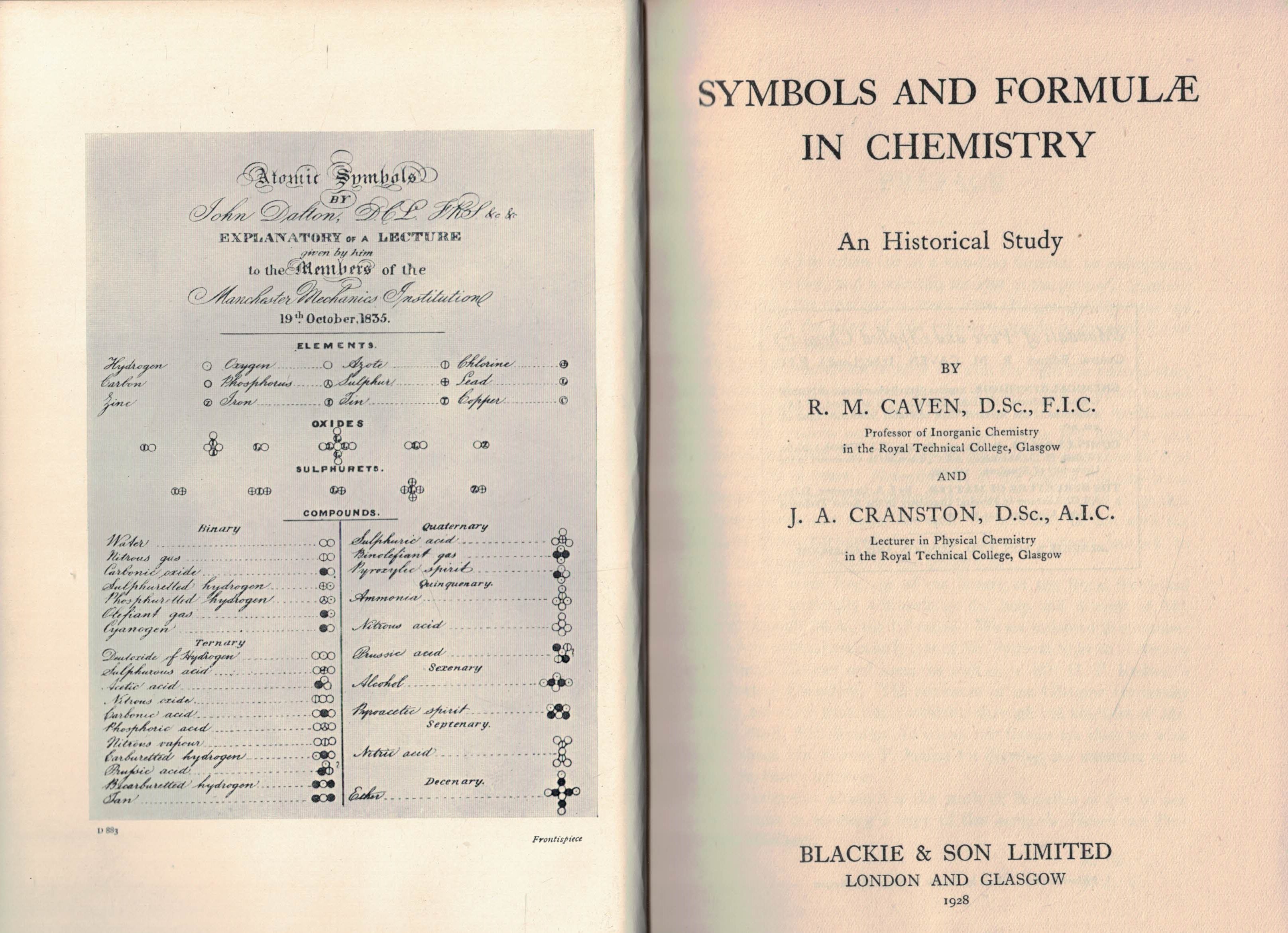 Symbols and Formul in Chemistry. An Historical Study.
