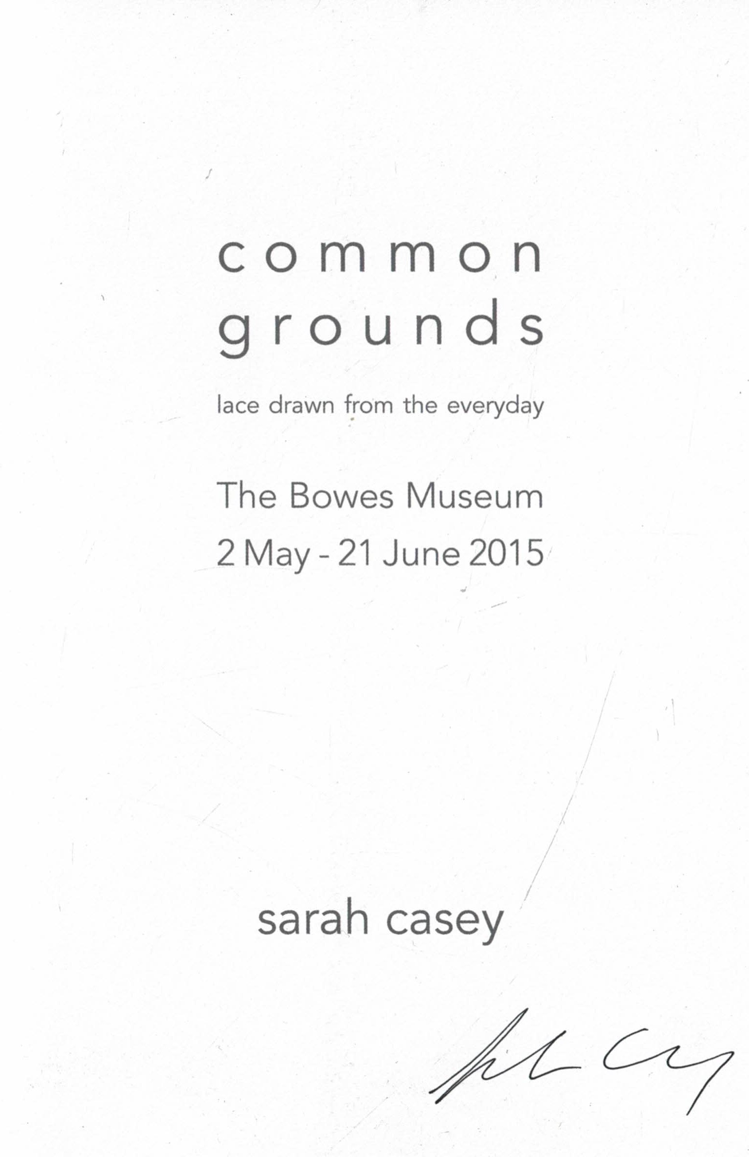 Common Grounds. Lace Drawn from the Everyday. Signed copy.