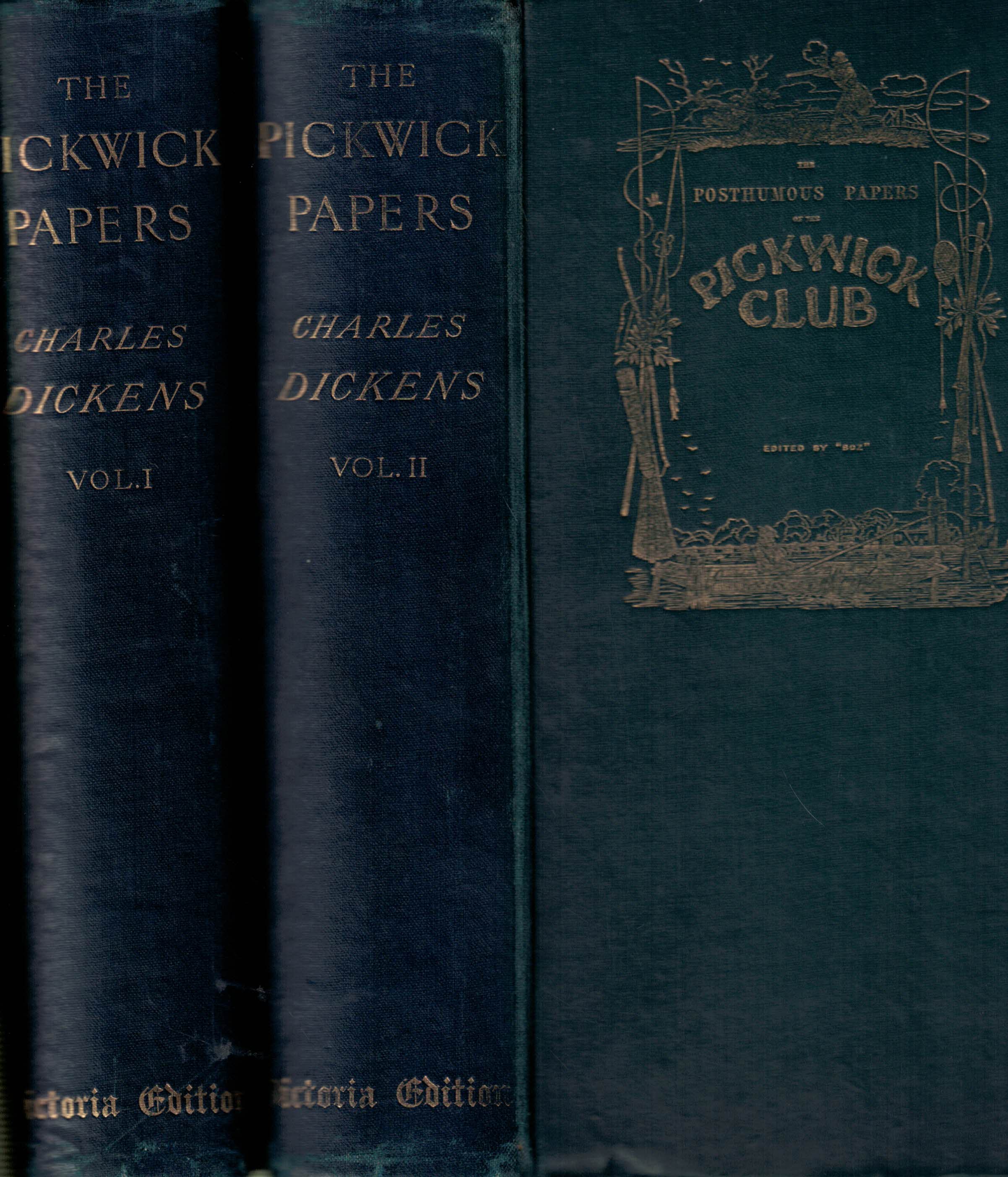The Posthumous Papers of the Pickwick Club. Chapman Victoria edition. 2 volume set. 1887.