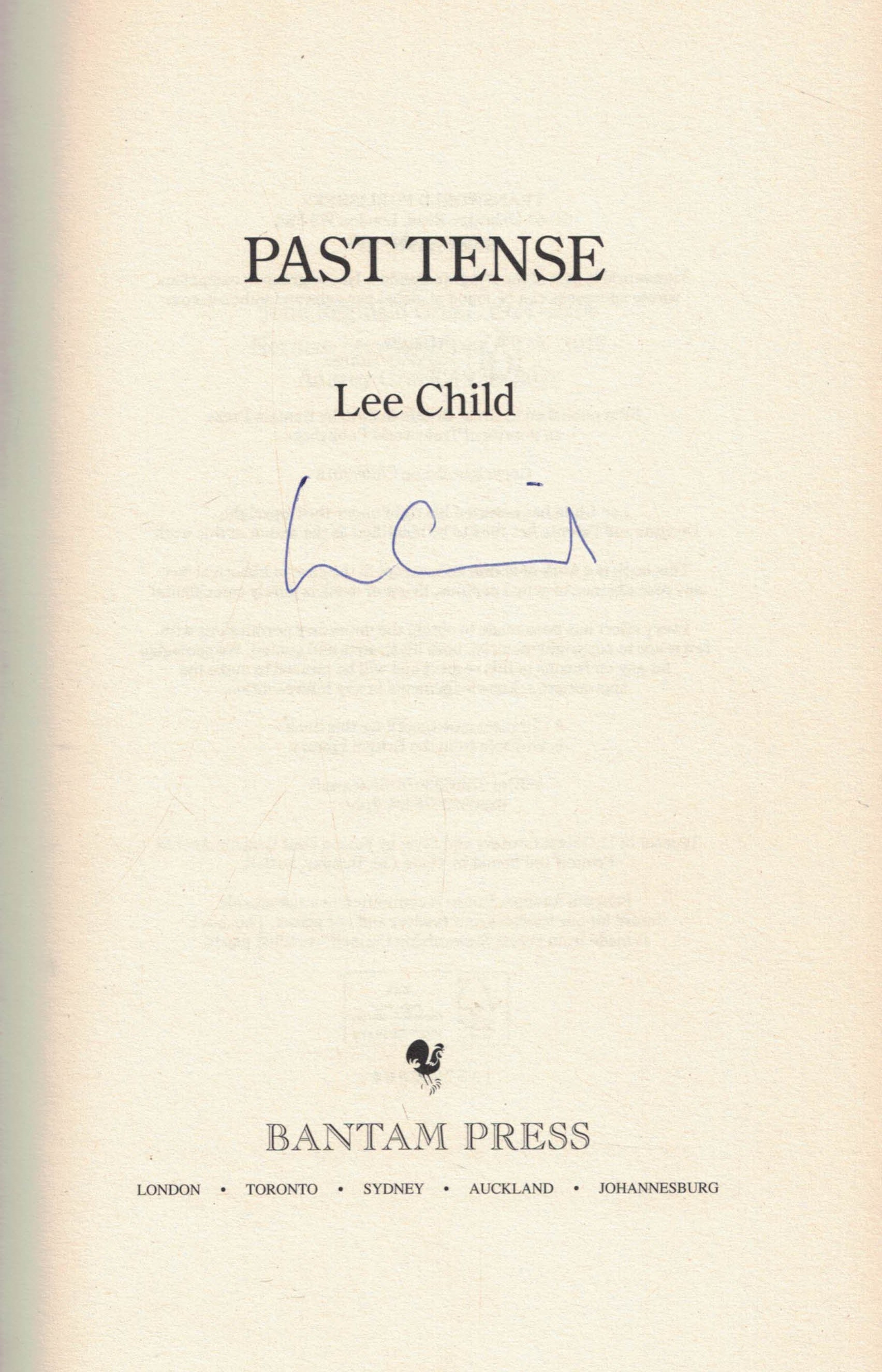 Past Tense [Jack Reacher]. Signed copy.