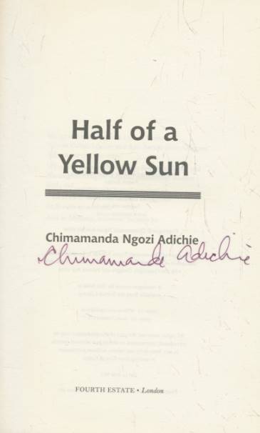 Half of a Yellow Sun. Signed copy.