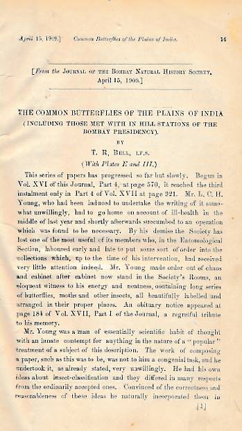 The Common Butterflies of the Plains of India. Parts IV - VIII.